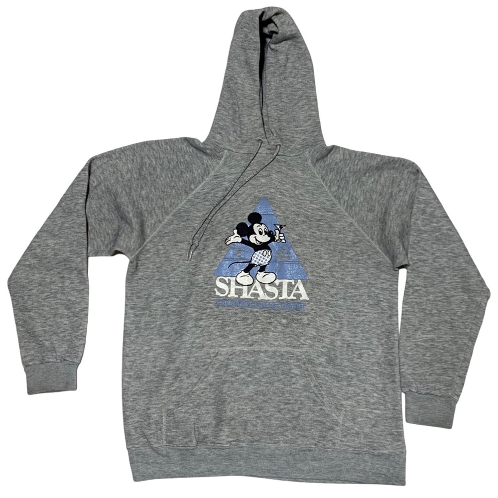 Shasta Mickey Mouse Vintage 80’s Gray Pullover Hoodie Size M Disneyland Disney